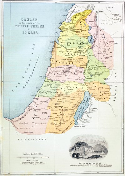 Canaan as it was Divided Between the Twelve Tribes of Israel by English School
